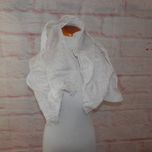 Charming Charlie Silver Stud Rivet Long Sheer Scarf 3614